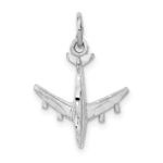 10k White Gold 3-D Airplane Charm