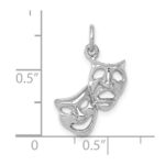 10k White Gold Polished Open-Backed Comedy/Tragedy Charm - Image 2