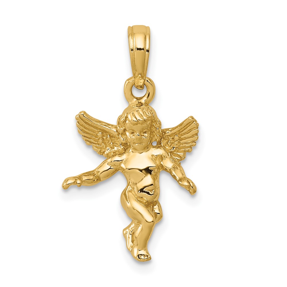 10D1512.jpg 10k 3D Polished Solid Angel Pendant - Image 1
