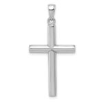 10k White Gold Polished Cross Pendant