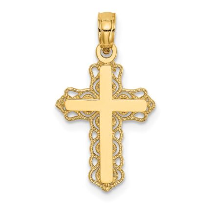 10k Budded Cross Charm