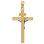 10K Two-tone INRI Crucifix Pendant - Image 4