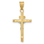 10K Two-tone INRI Crucifix Pendant - Image 4