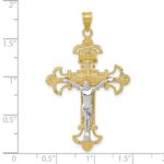 10K Two-tone INRI Crucifix Pendant - Image 3