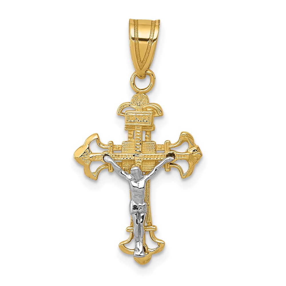 10D3675.jpg 10K Two-tone INRI Crucifix Charm - Image 1