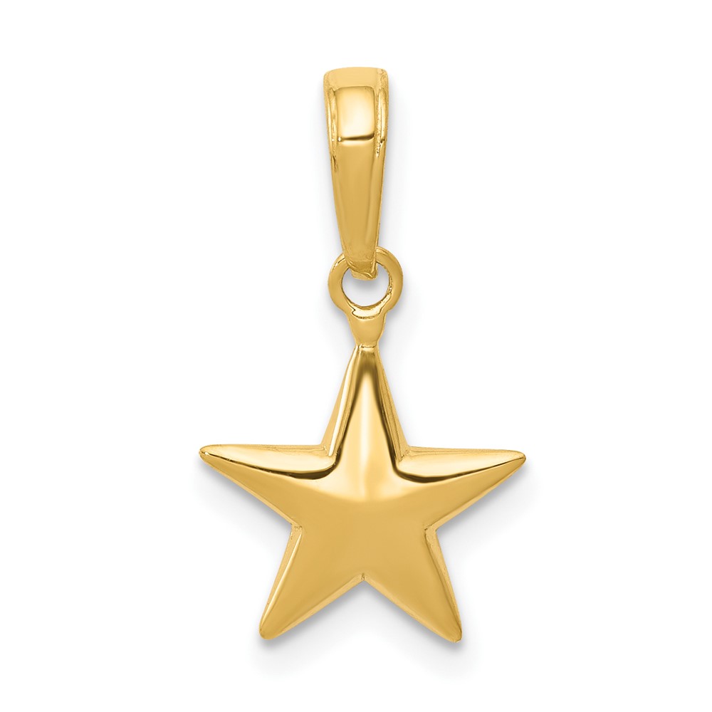10D3726.jpg 10k Small Polished 3-D Star Charm - Image 1