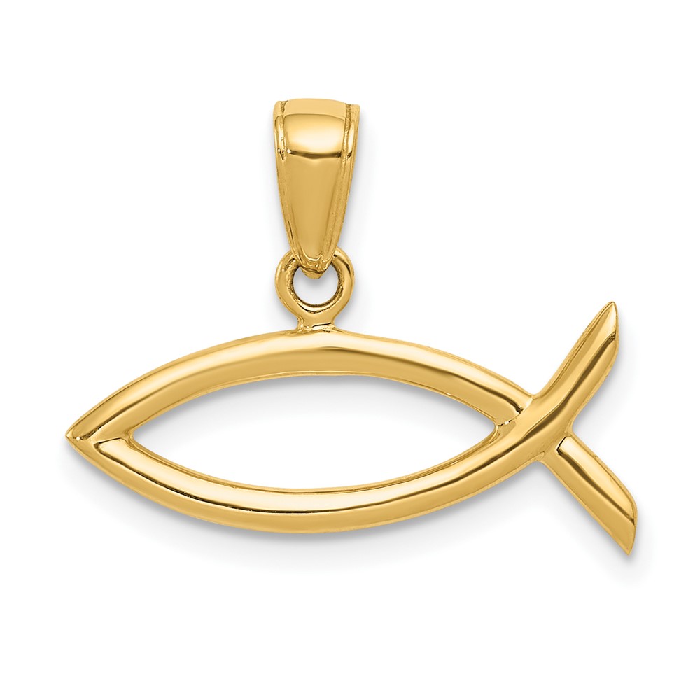 10D3742.jpg 10K Ichthus Fish Pendant - Image 1