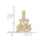 10K Polished and Textured I HEART YOU Charm - Image 3