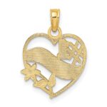 10K #1 MOTHER In Heart Frame Pendant - Image 3