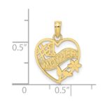10K #1 MOTHER In Heart Frame Pendant - Image 4