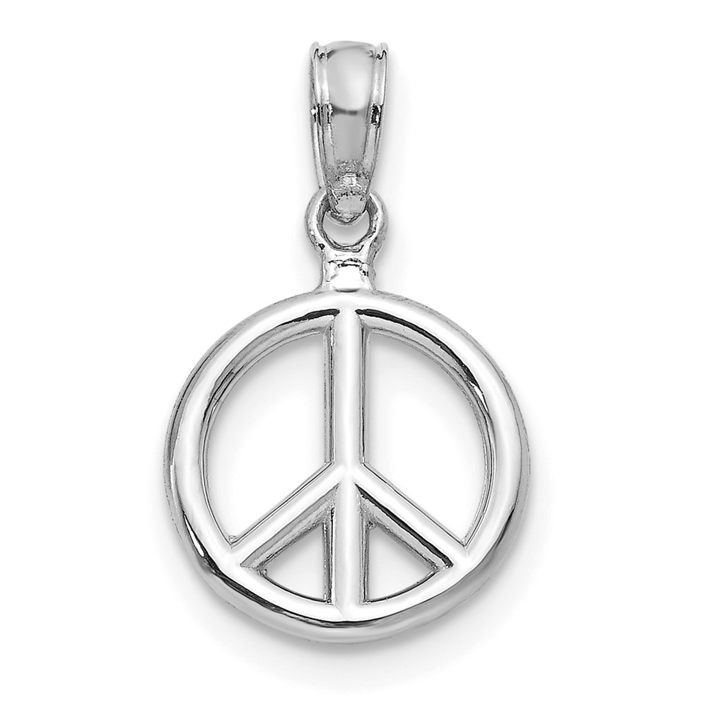 10D4053W.jpg 10K White Gold Polished Peace Symbol Pendant - Image 1