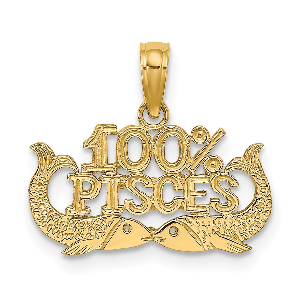 10D4065.jpg 10K 100% PISCES Zodiac Charm - Image 1