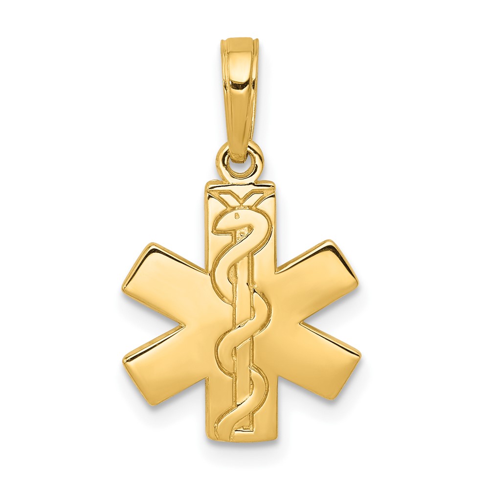10D4072.jpg 10K Paramedic/EMT Symbol Pendant - Image 1