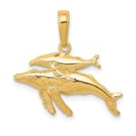 10K Mother and Baby Humpback Whale Pendant