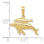10K Mother and Baby Humpback Whale Pendant - Image 3