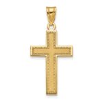 10K Large Satin Cross Pendant