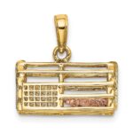 10k Two-Tone Polished 3-Dimensional Lobster Trap Pendant - Image 4