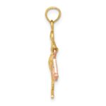 10k Two-tone Stork w/Dangling Baby Charm - Image 2