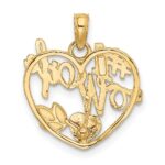 10k Two-tone #1 WIFE  Heart Pendant - Image 3