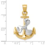 10k Two-tone 3-D Anchor w/Moveable Propeller Pendant - Image 4