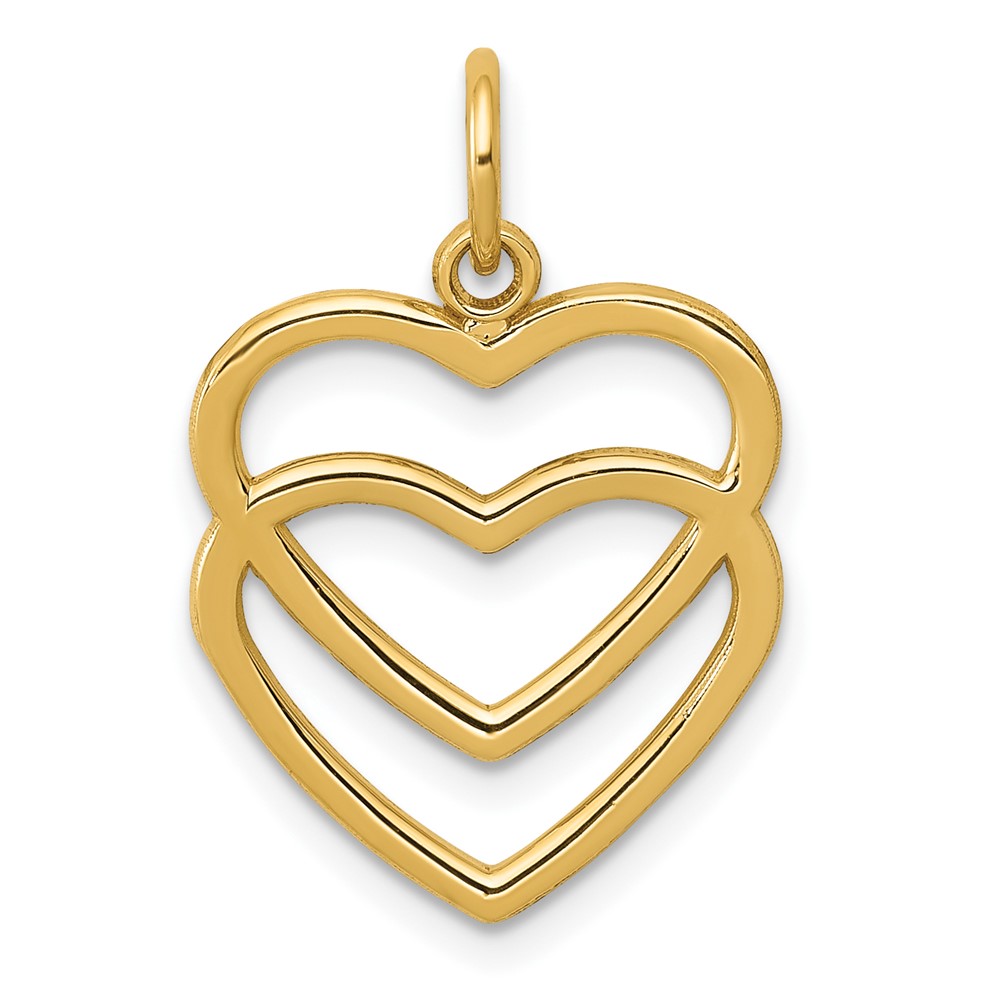 10K2548.jpg 10K Polished Double Heart Pendant - Image 1