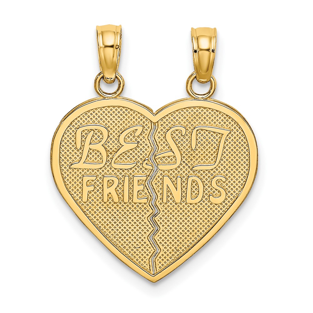 10K2597.jpg 10K BEST FRIENDS Break-A-Part Heart Pendant - Image 1