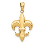 10k Medium Fleur-De-Lis Pendant