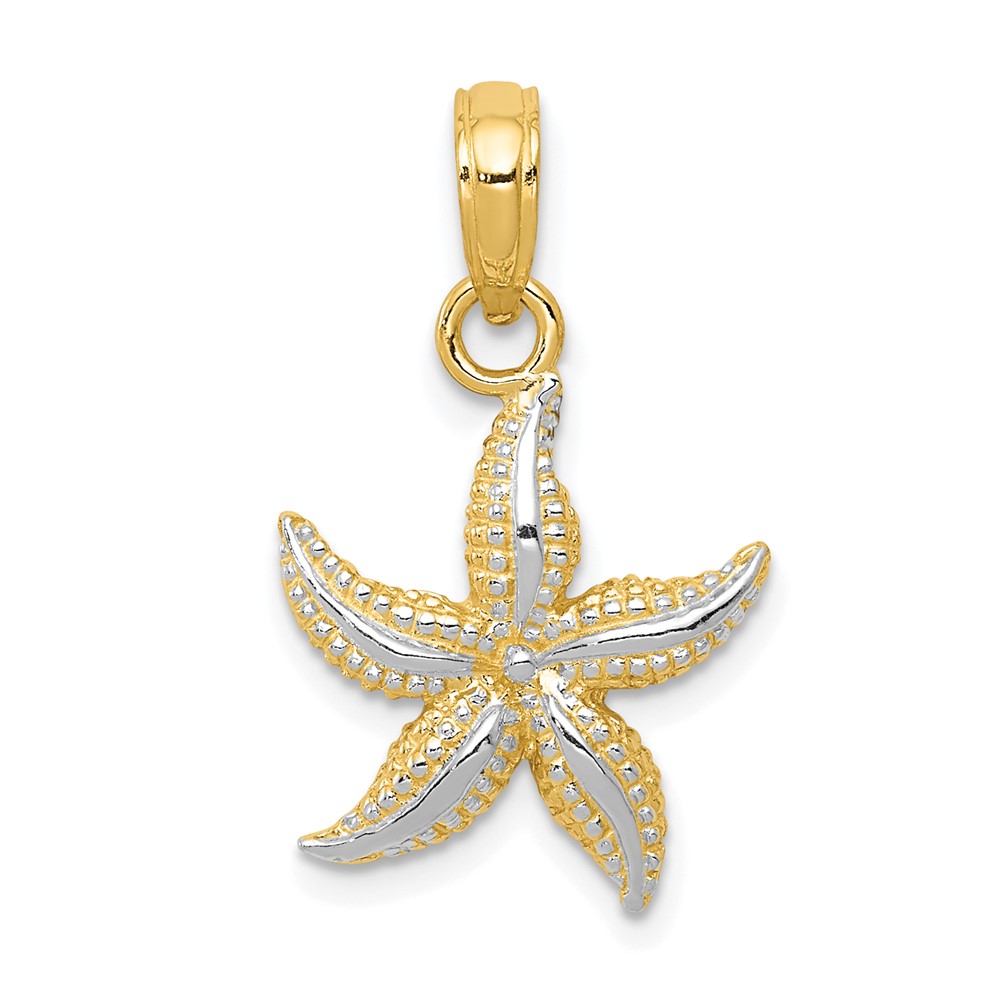 10K2953.jpg 10K w/Rhodium Starfish Charm - Image 1