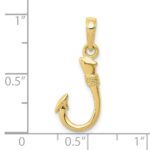 10K 3D Fish Hook Pendant - Image 4