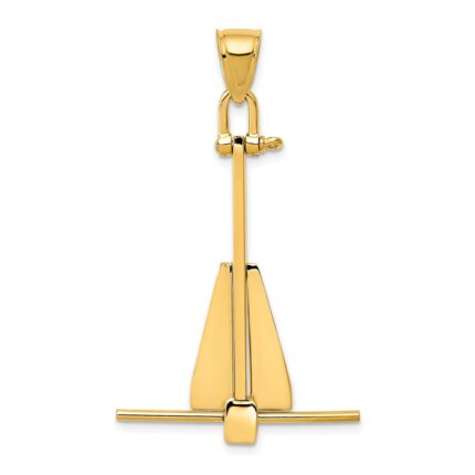 10K  3D Moveable Anchor Pendant