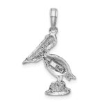 10k White Gold Pelican Pendant - Image 4