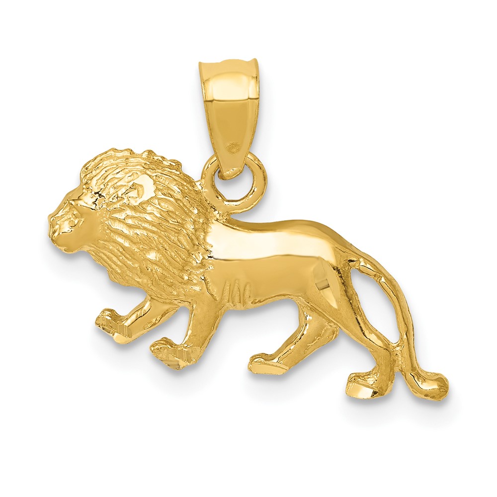 10K3345.jpg 10K Diamond-cut Lion Pendant - Image 1