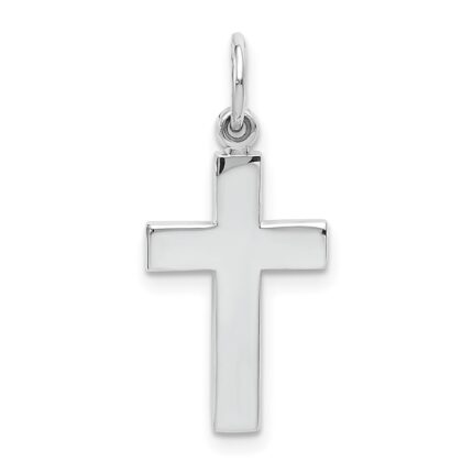 10k White Gold Cross Pendant