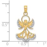 10k w/Rhodium Love Angel Pendant - Image 3