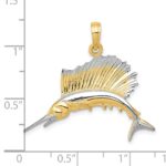 10K & Rhodium Sailfish Pendant - Image 3