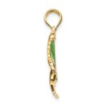 10K Green Enameled Butterly Pendant - Image 2