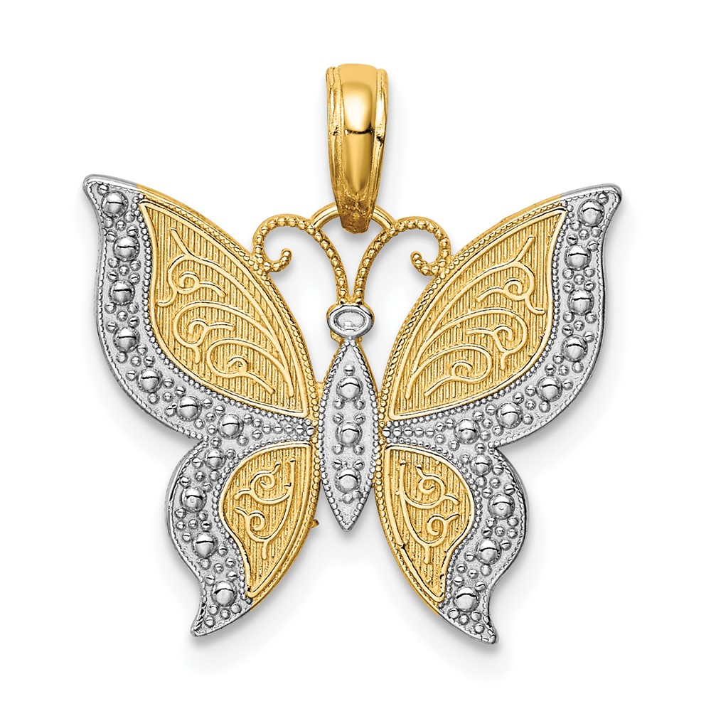 10K4242.jpg 10K w/ Rhodium Butterfly Charm - Image 1