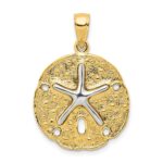 10k Two Tone Sand Dollar w/ Starfish Pendant