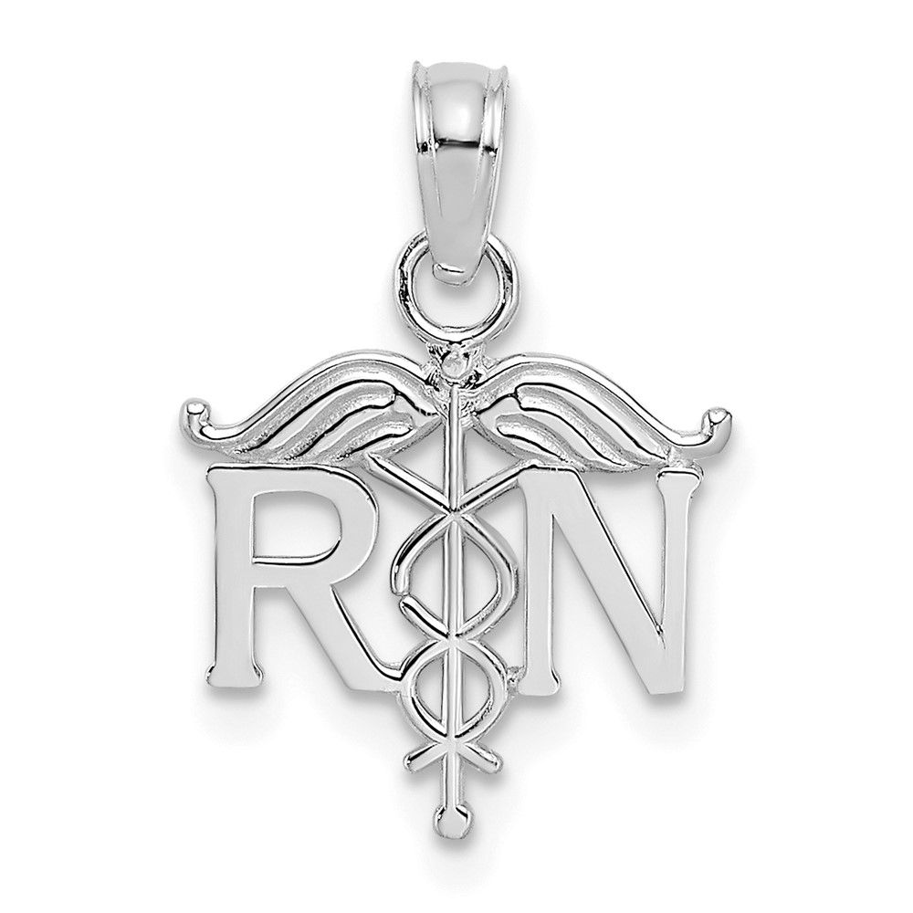 10K4930W.jpg 10K White Gold Registered Nurse Pendant - Image 1