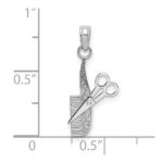 10k White Gold Comb and Scissors Charm - Image 2