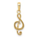 10k Treble Clef Pendant - Image 3