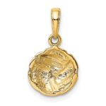 10K Solid Satin Diamond -Cut Volleyball Charm - Image 3