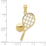 10k Diamond-Cut Tennis Racquet Charm - Image 3