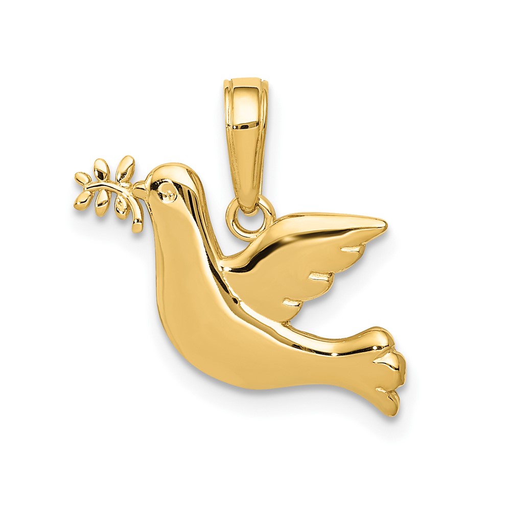 10K5089.jpg 10k Polished Dove Charm - Image 1