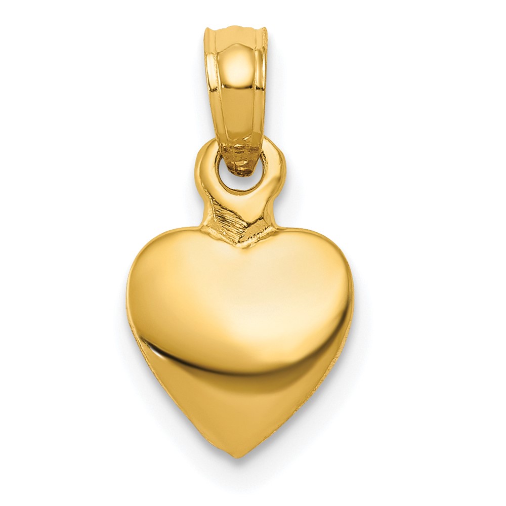 10K5179.jpg 10K Polished Solid 3D Heart Pendant - Image 1