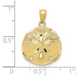 10k Gold Polished Large Sand Dollar Pendant - Image 3