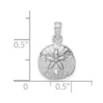 10K White Gold Polished Sand Dollar Pendant - Image 2