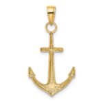 10K Gold Polished Anchor Pendant - Image 3