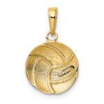 10K Gold Polished Volleyball Pendant - Image 3