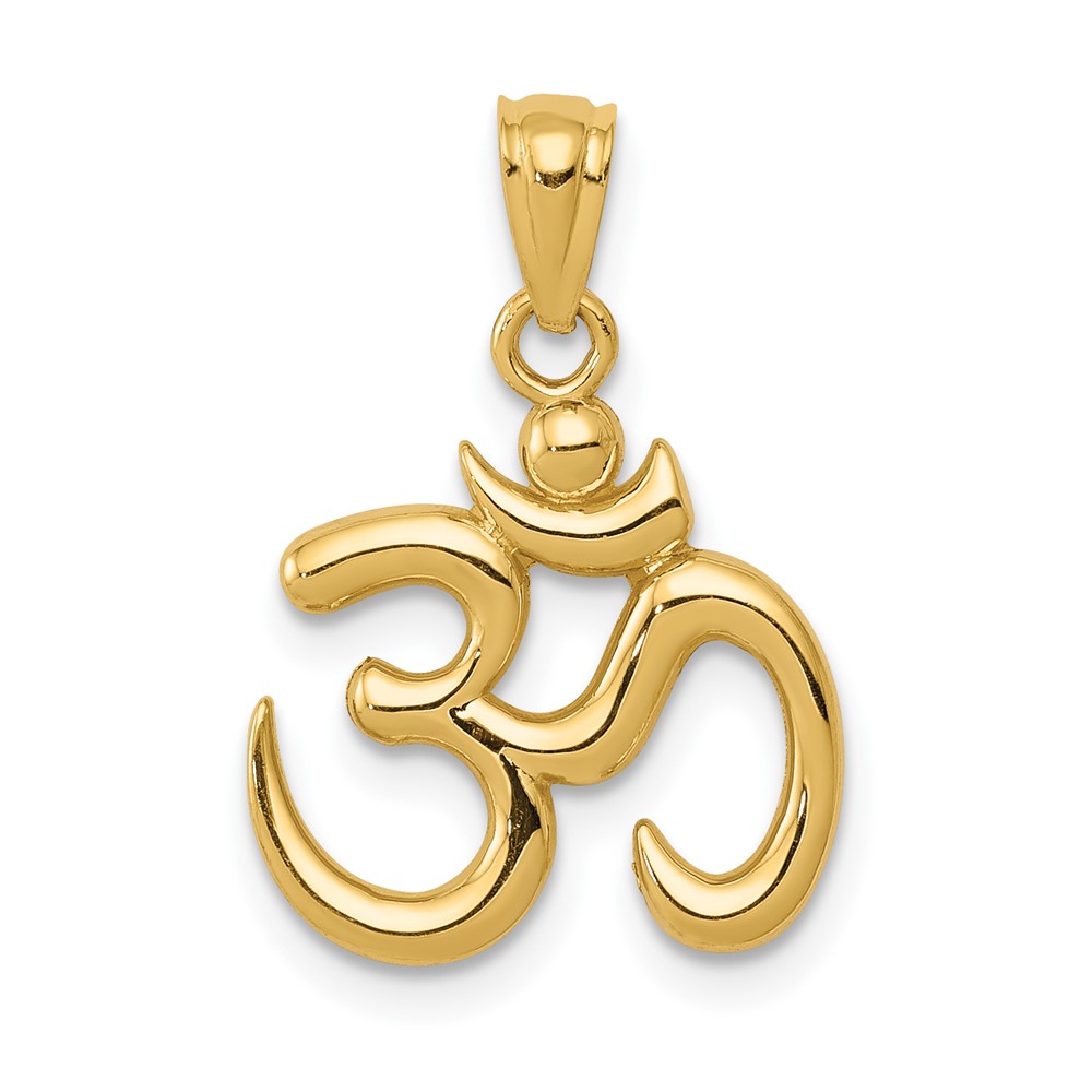 10K5437.jpg 10k Gold Polished Om Symbol Pendant - Image 1